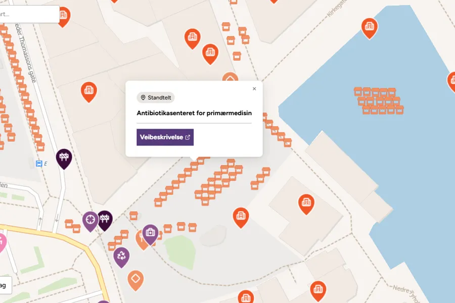 Utklipp av standsplasser på Arendalsuka.